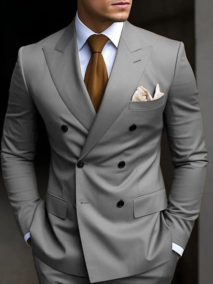 Double-Breasted Two-Piece Suit Set