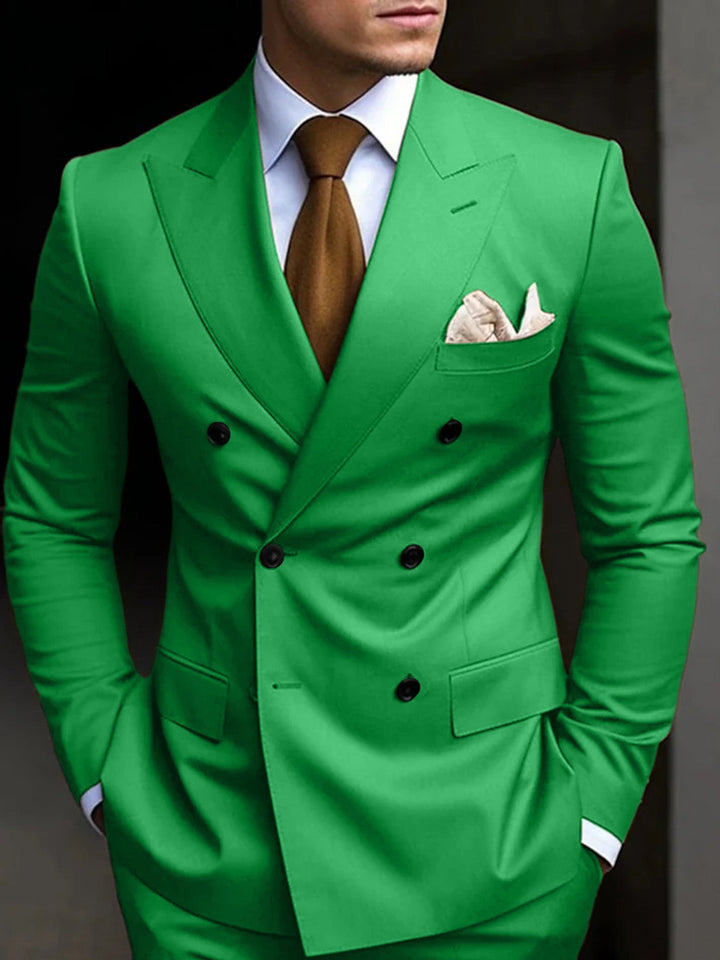Double-Breasted Two-Piece Suit Set