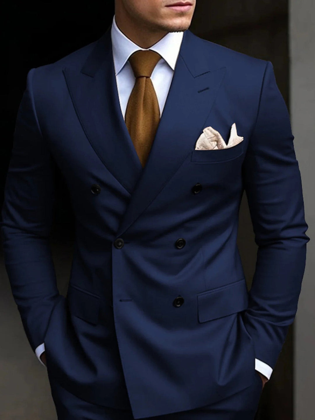 Double-Breasted Two-Piece Suit Set
