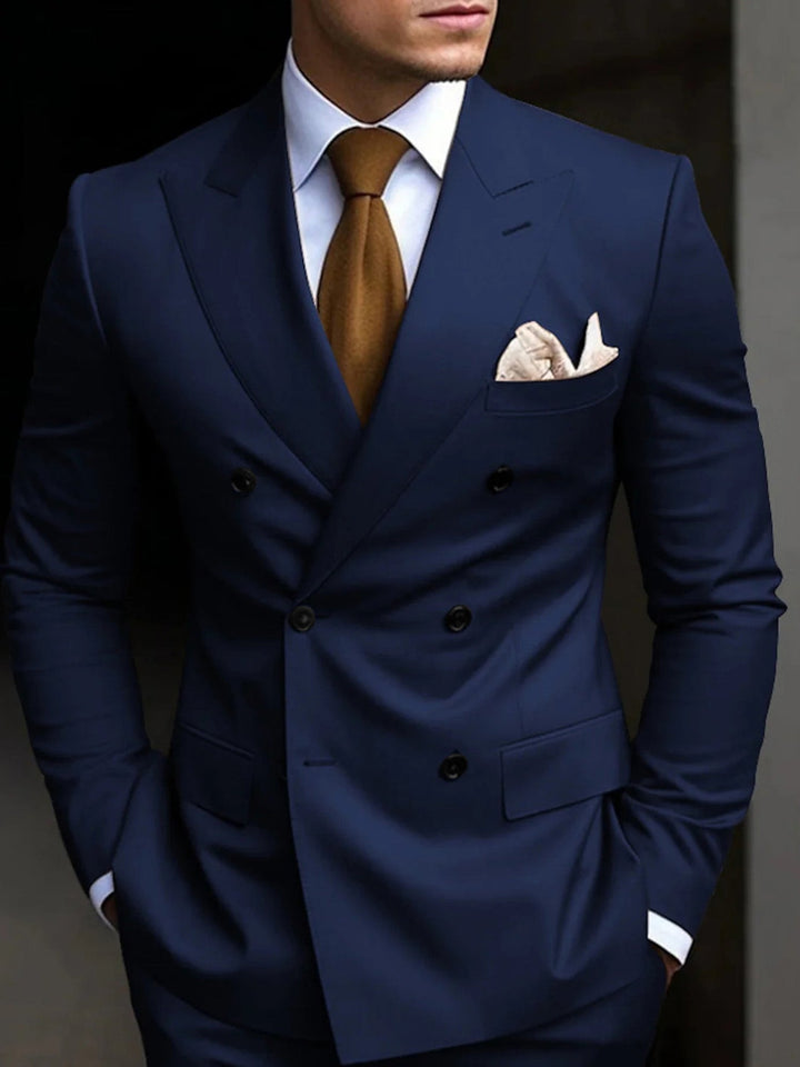 Double-Breasted Two-Piece Suit Set
