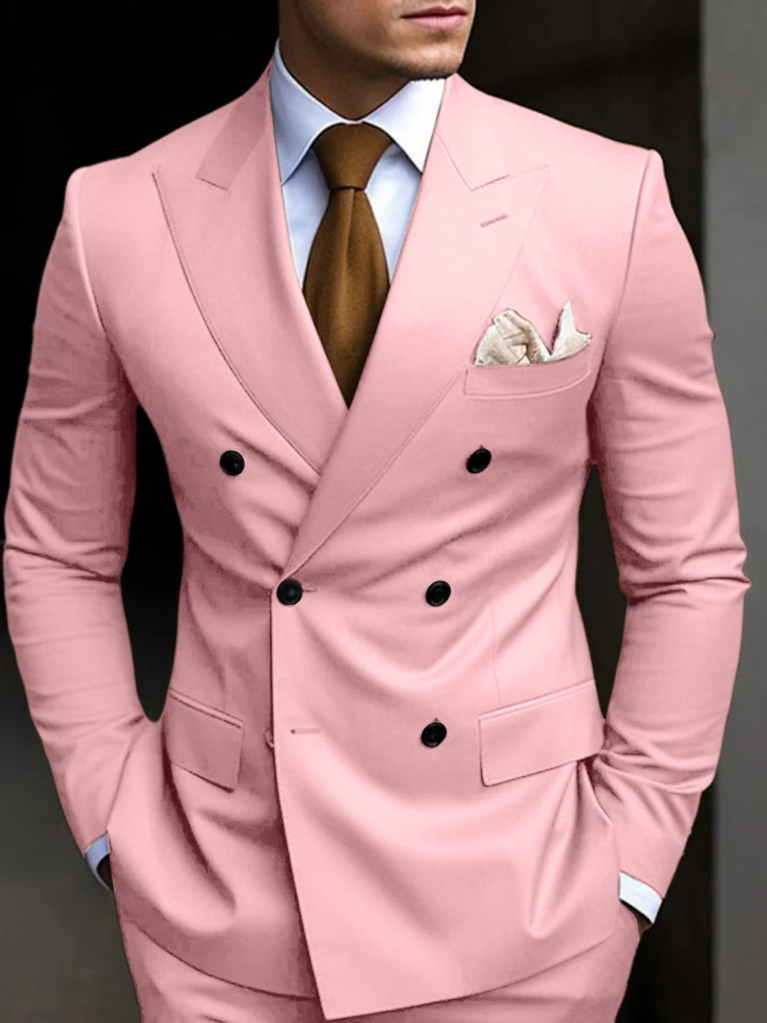 Double-Breasted Two-Piece Suit Set