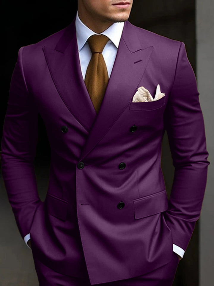 Double-Breasted Two-Piece Suit Set