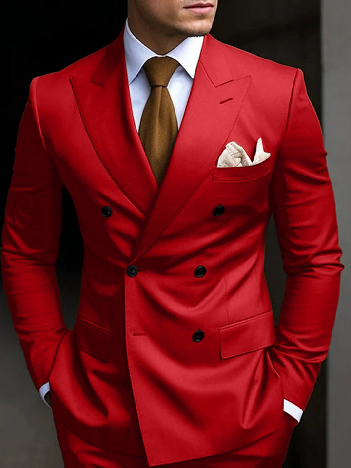 Double-Breasted Two-Piece Suit Set