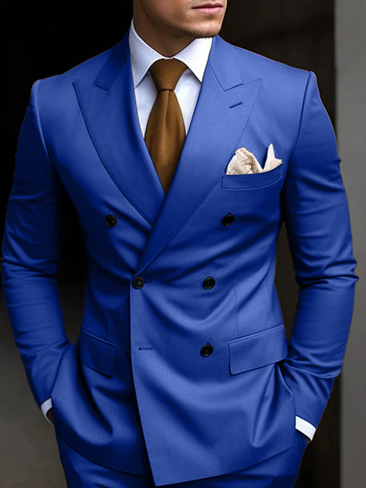 Double-Breasted Two-Piece Suit Set