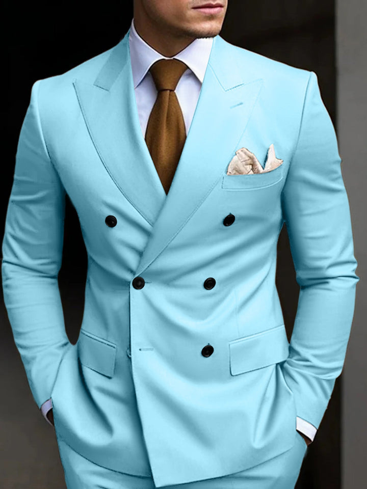 Double-Breasted Two-Piece Suit Set