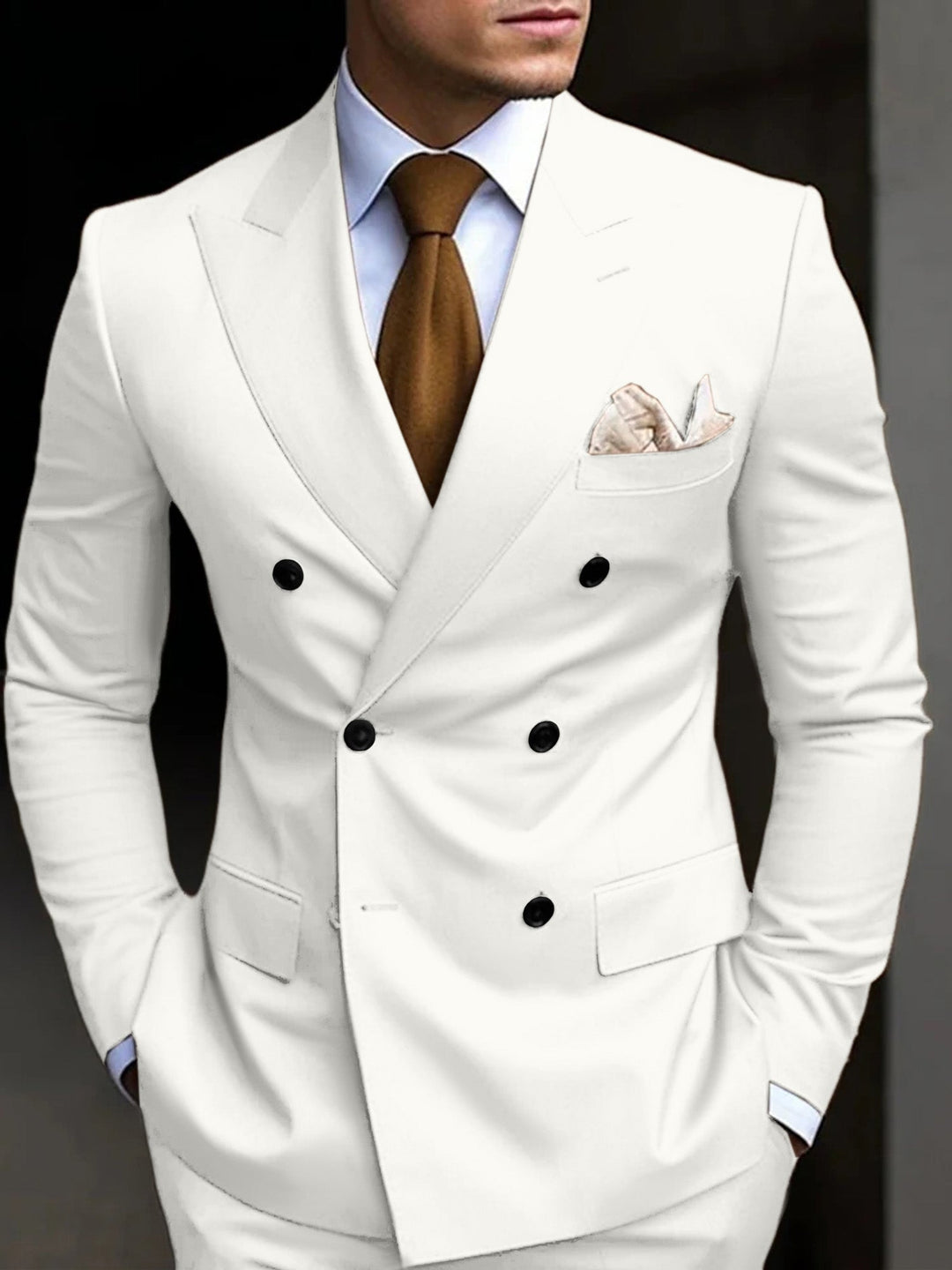 Double-Breasted Two-Piece Suit Set