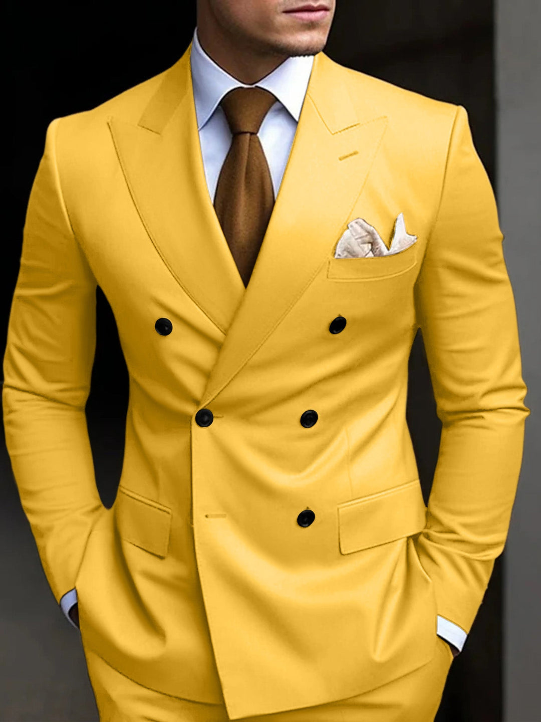 Double-Breasted Two-Piece Suit Set