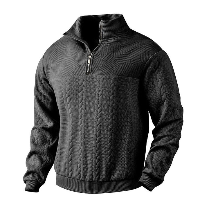 Men’s Jacquard Half-Zip Knit Sweater