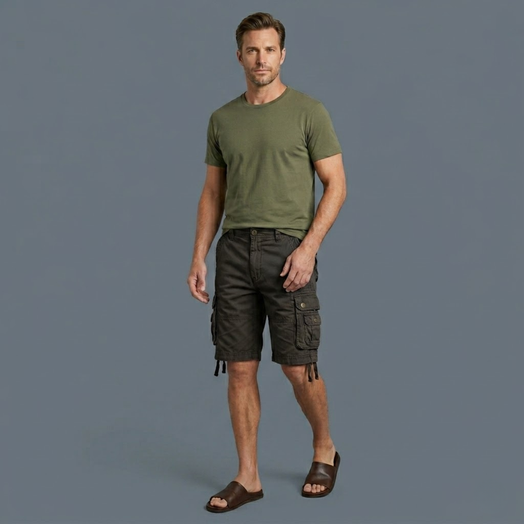 Cotton-Feel Utility Cargo Shorts