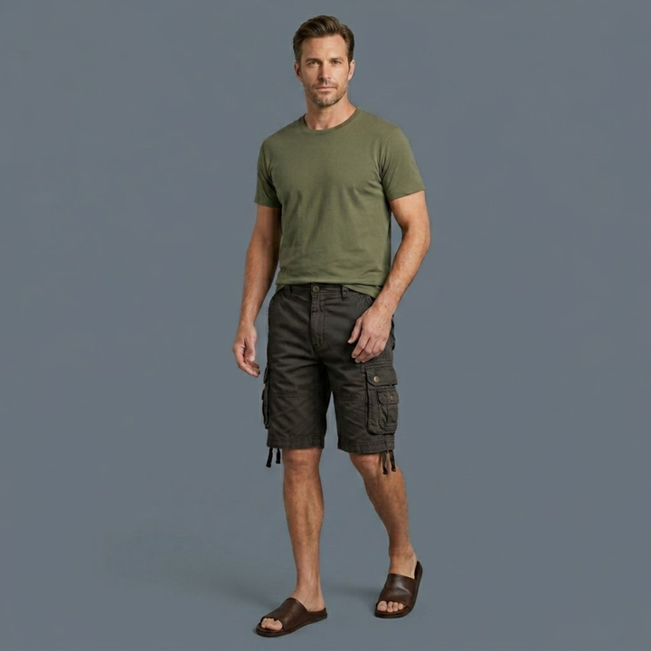 Cotton-Feel Utility Cargo Shorts