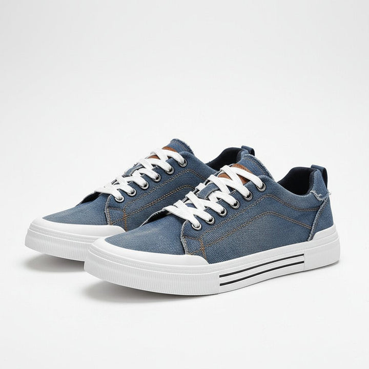 Denim-Look Low-Top Sneakers