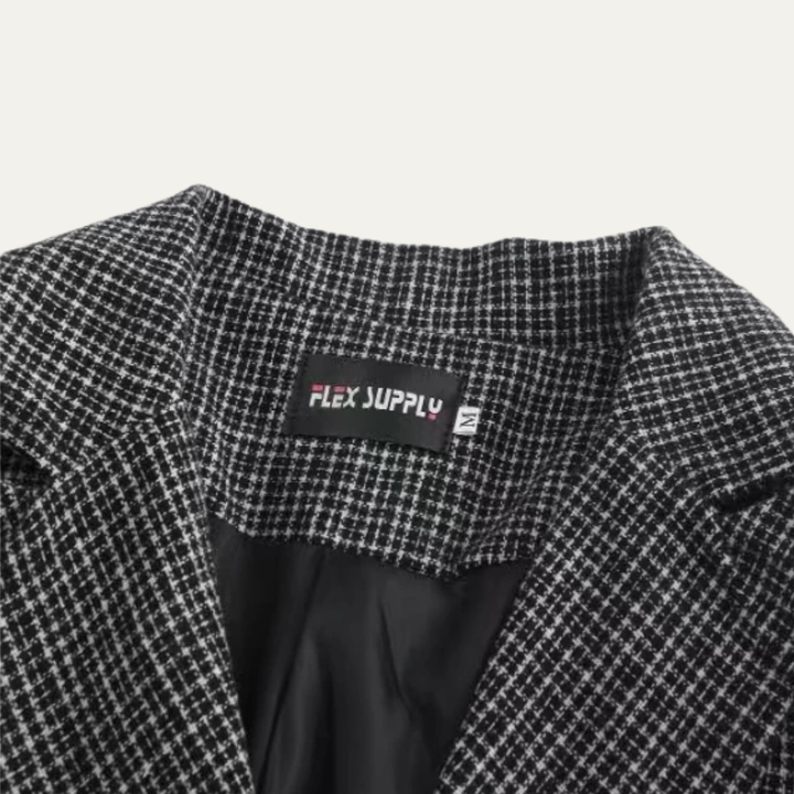 Double Breasted Houndstooth Blazer