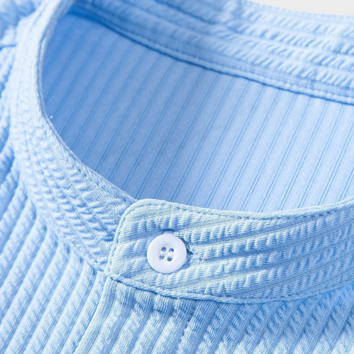 Textured Stand Collar Shirt