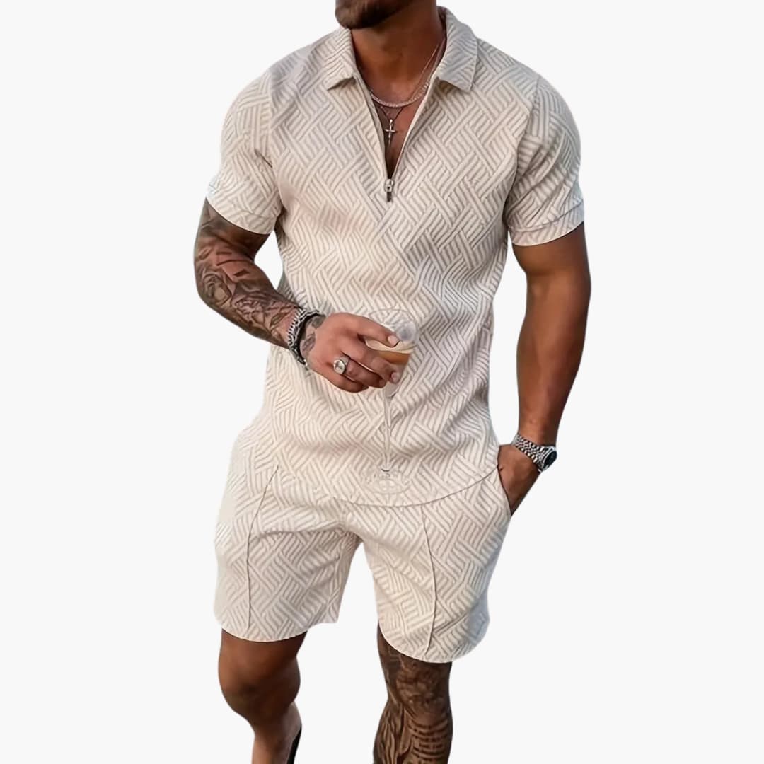 Quarter-Zip Shirt and Shorts Set