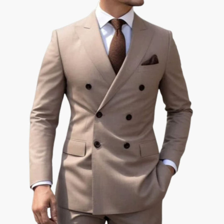 Double-Breasted Suit and Slim Trouser Set