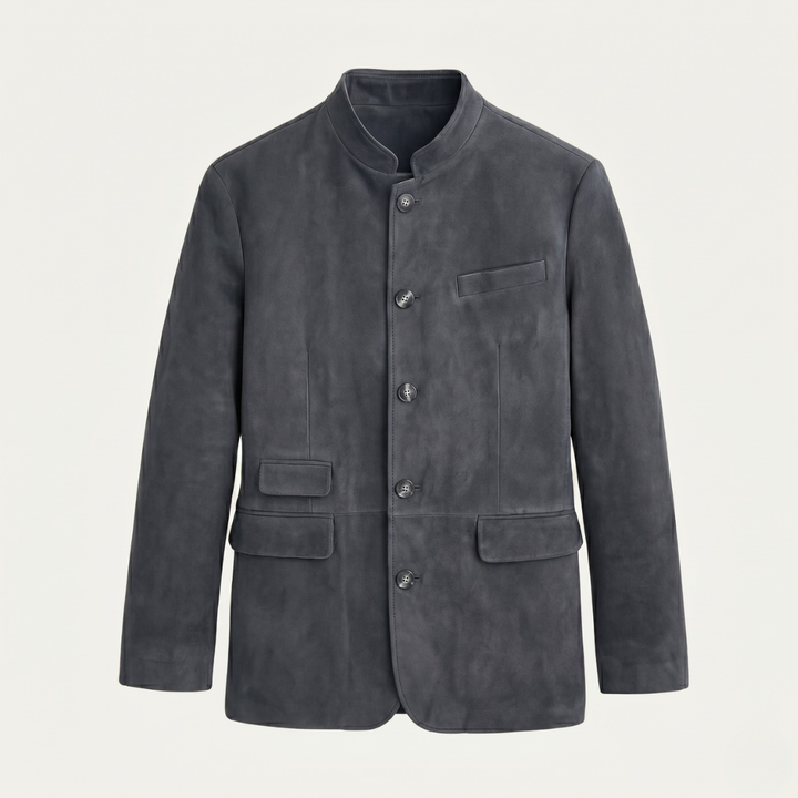 Suede-Look Single Breasted Blazer