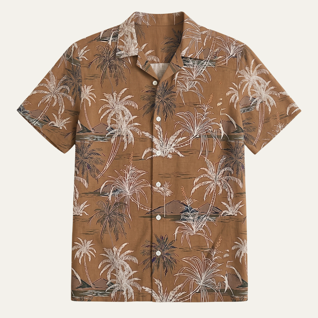 Palm Tree Print Short Sleeve Shirt