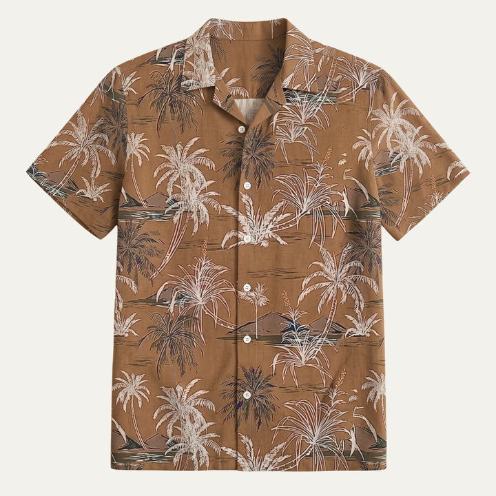 Palm Tree Print Short Sleeve Shirt