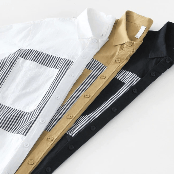 Contrast Pinstripe Panel Shirt