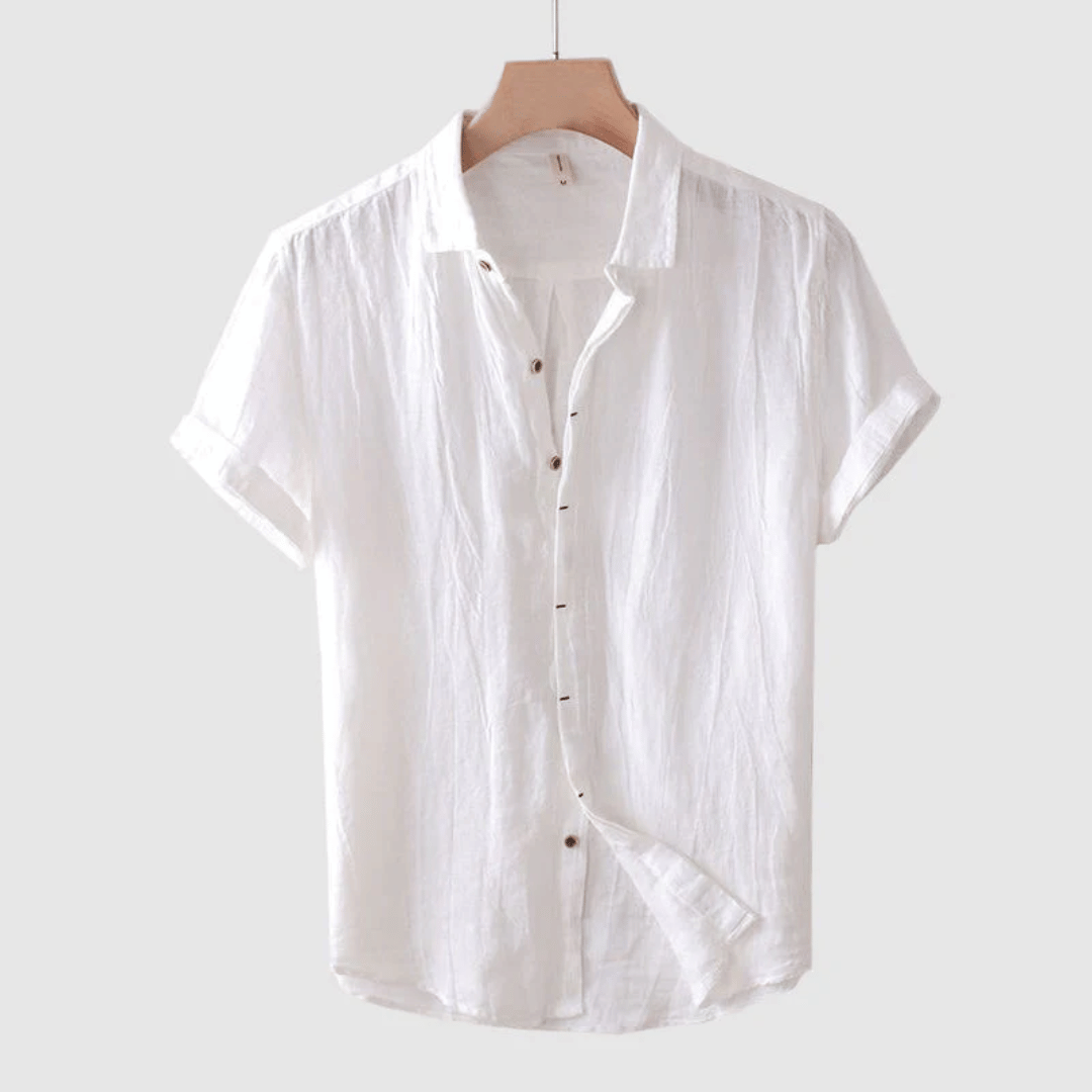 Short Sleeve Linen-Look Shirt
