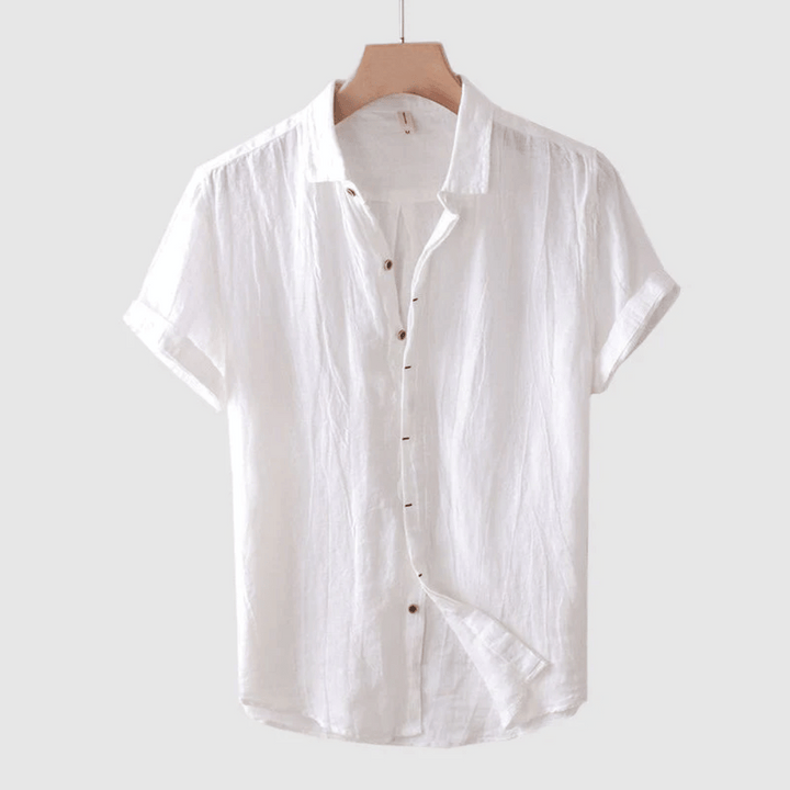 Short Sleeve Linen-Look Shirt