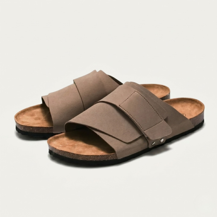 Cork-Effect Footbed Slide Sandals