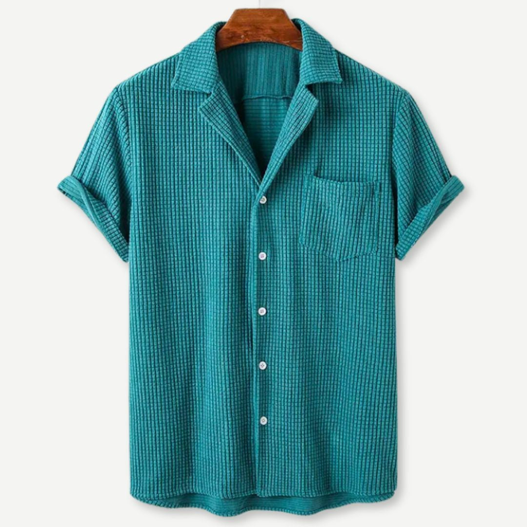 Relaxed Waffle-Knit Shirt - Teal