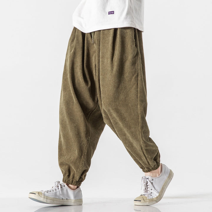 Wide-Wale Corduroy-Look Trousers