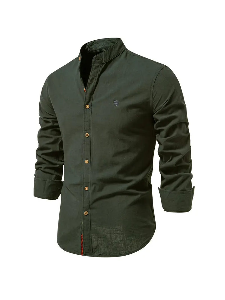 Stand Collar Button Front Shirt