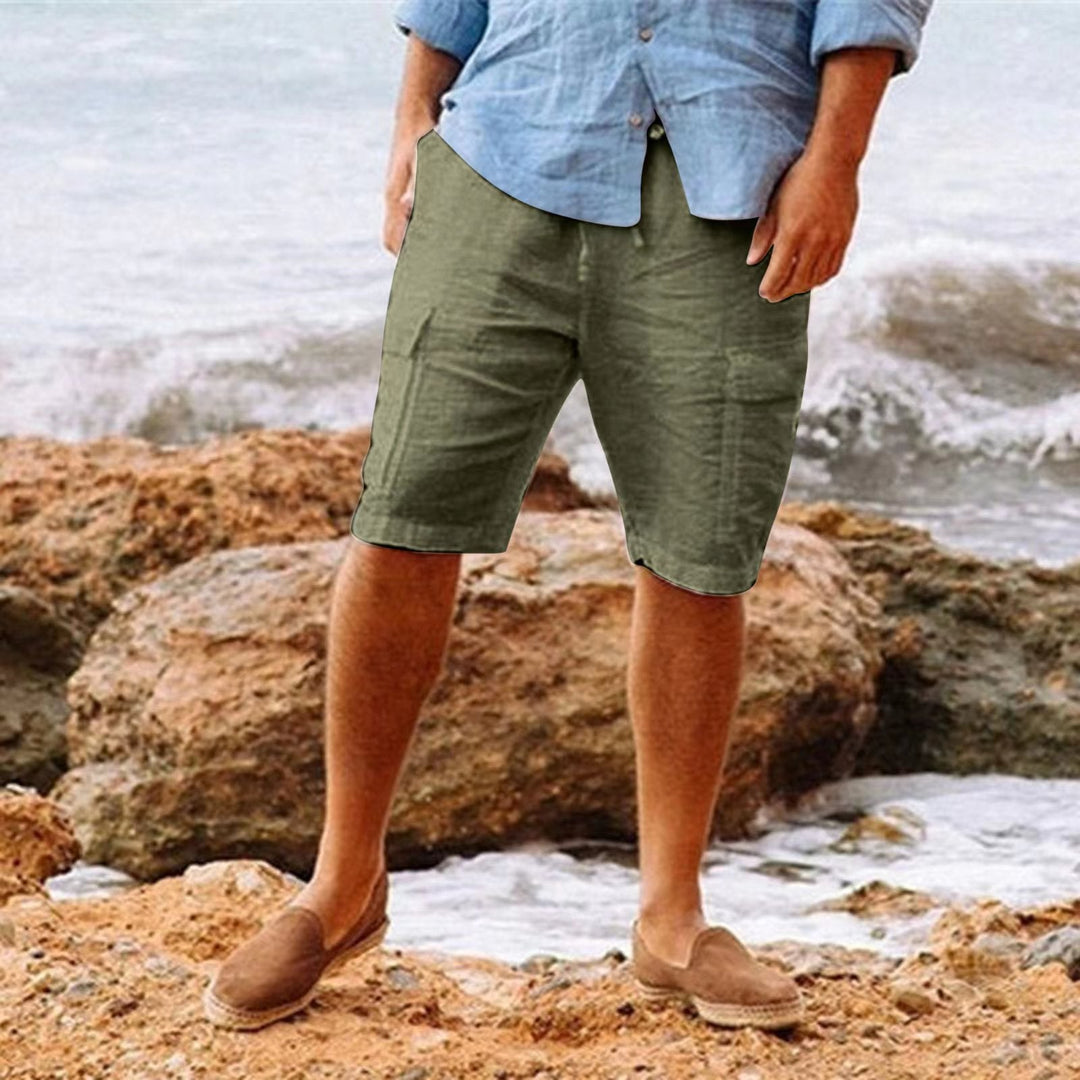 Linen-Look Drawstring Summer Shorts