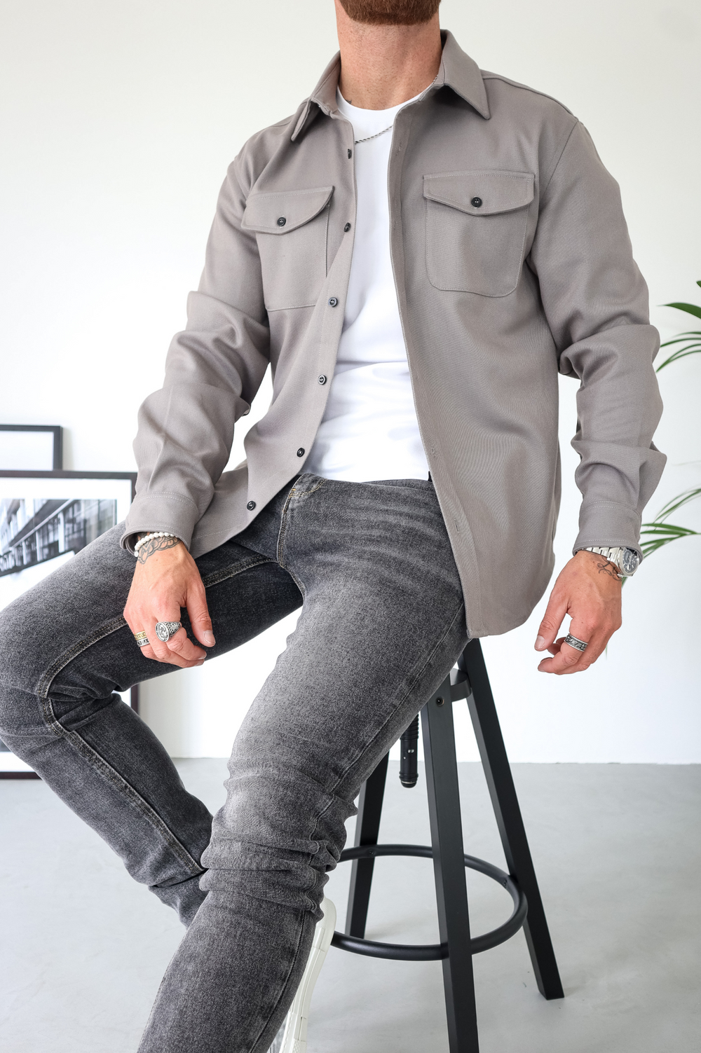 Utility Overshirt with Chest Pockets