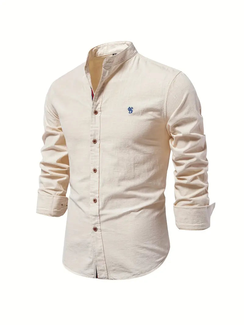 Stand Collar Button Front Shirt