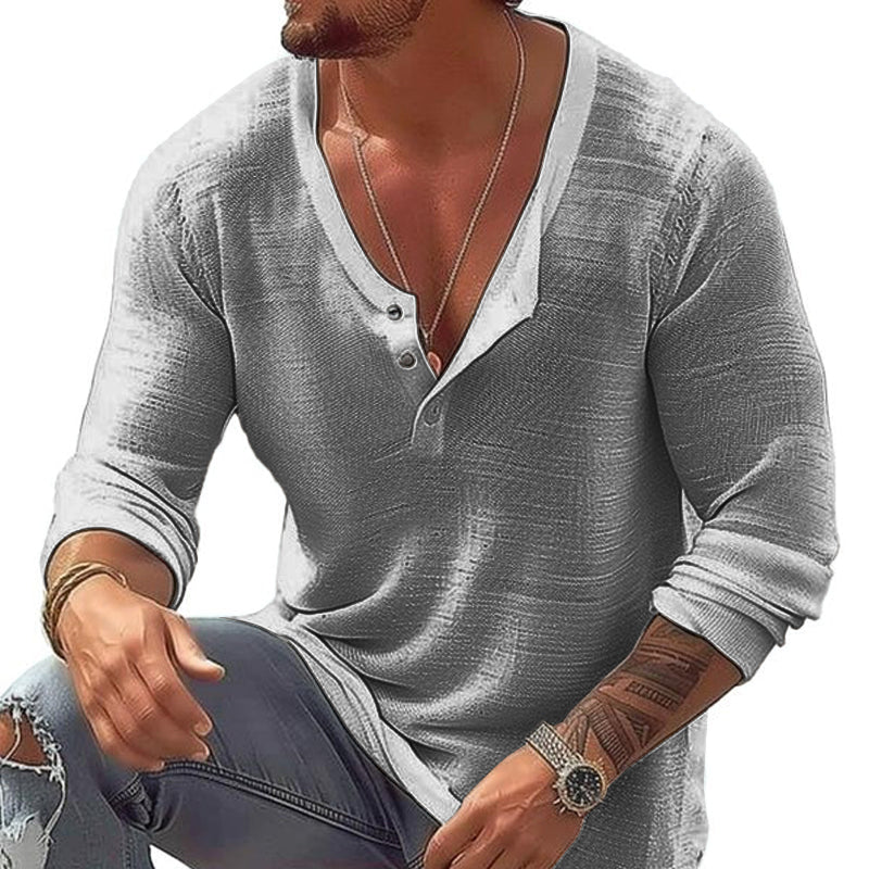 Long Sleeve Quarter Button Shirt