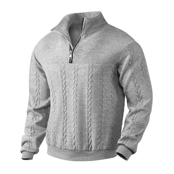 Men’s Jacquard Half-Zip Knit Sweater