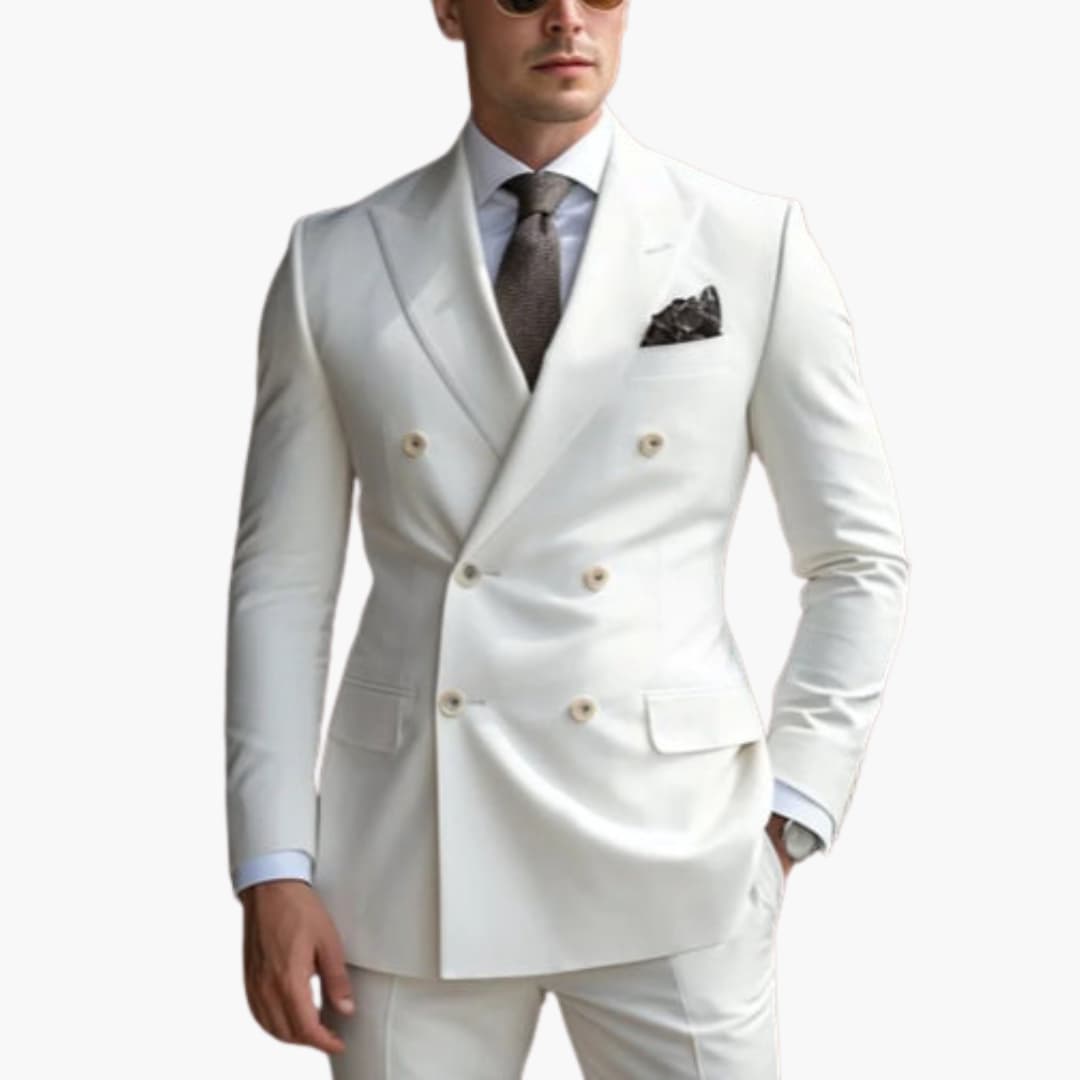 Double-Breasted Suit and Slim Trouser Set
