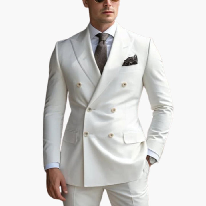Double-Breasted Suit and Slim Trouser Set