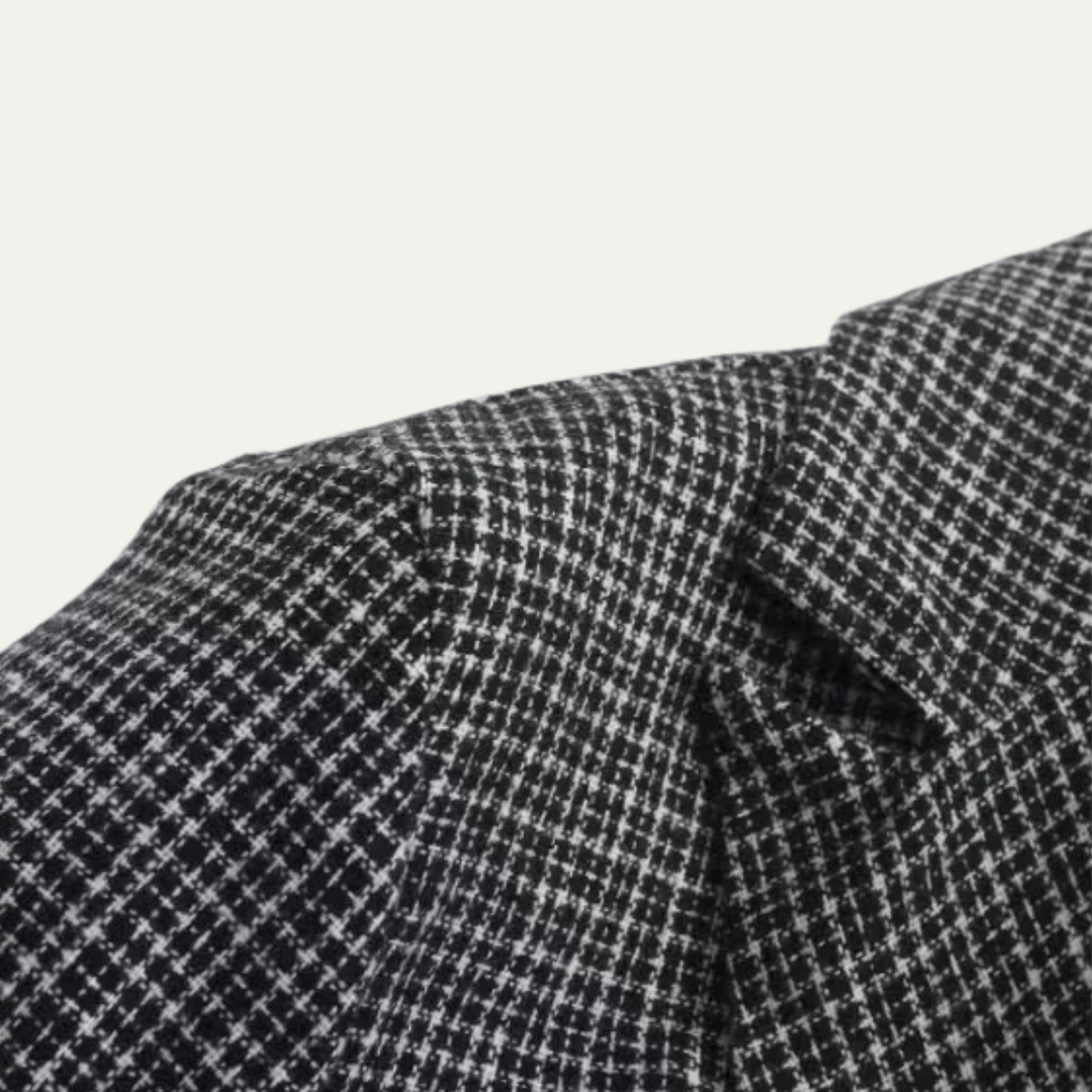 Double Breasted Houndstooth Blazer