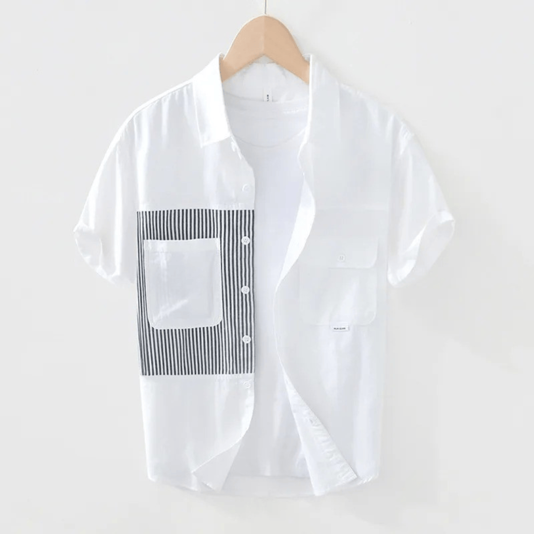 Contrast Pinstripe Panel Shirt
