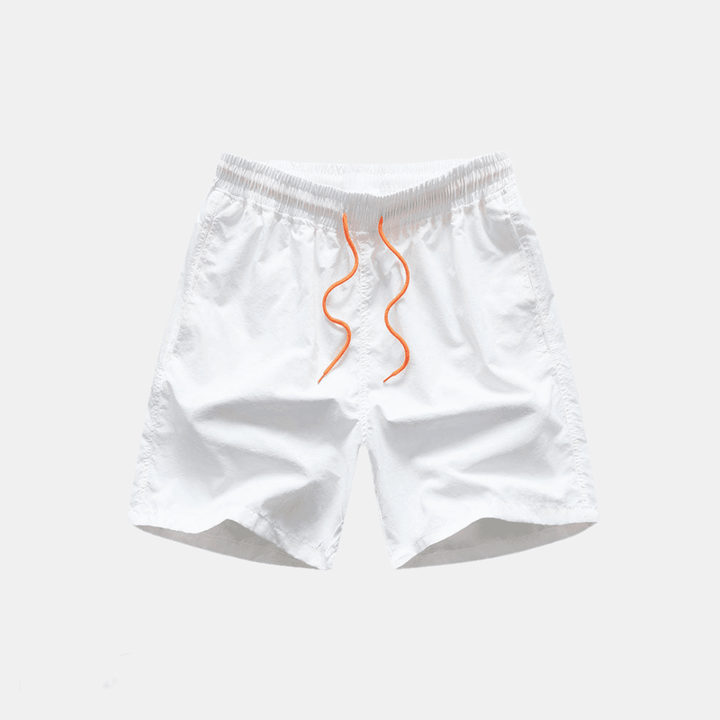 Patchwork Print Shirt and Drawstring Shorts Set