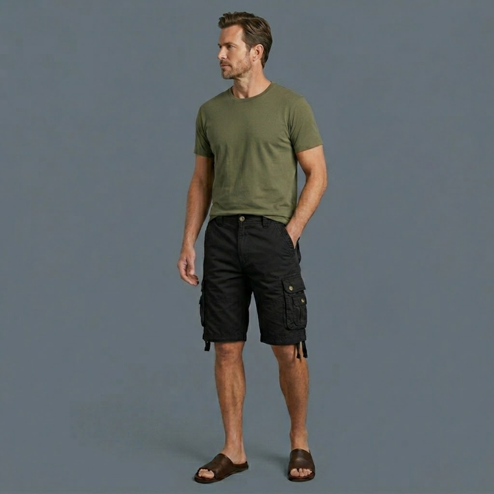 Cotton-Feel Utility Cargo Shorts