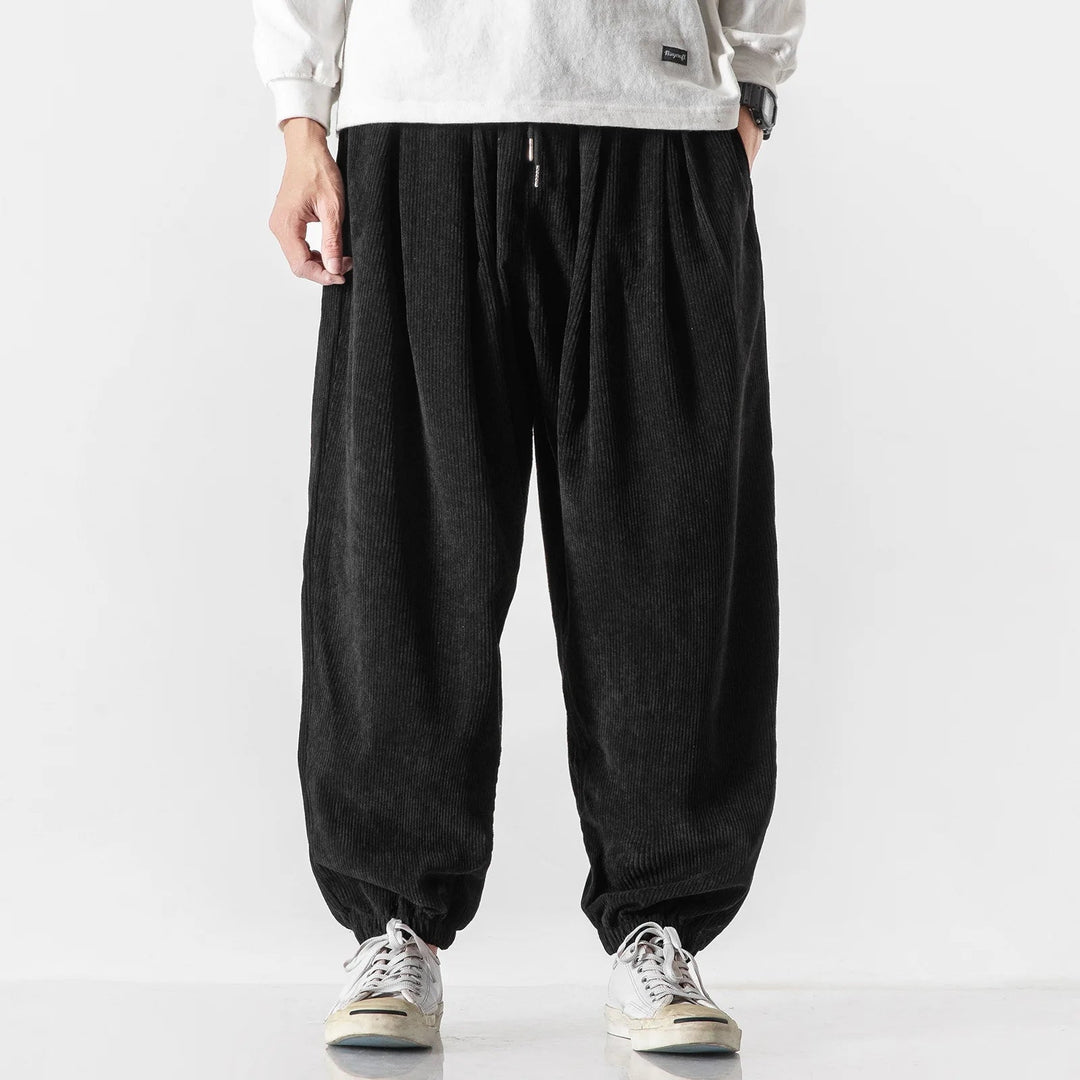 Wide-Wale Corduroy-Look Trousers