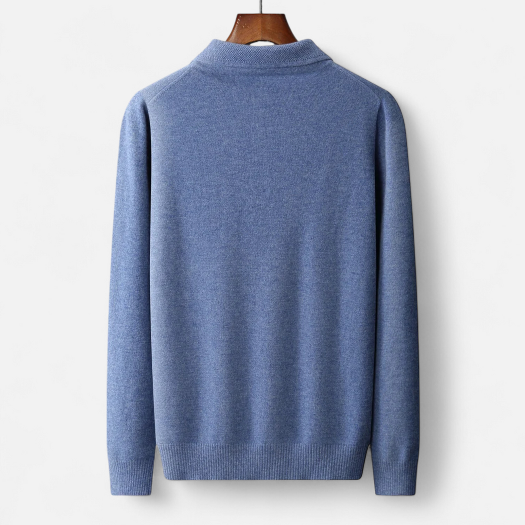 Merino Knit Polo Sweater