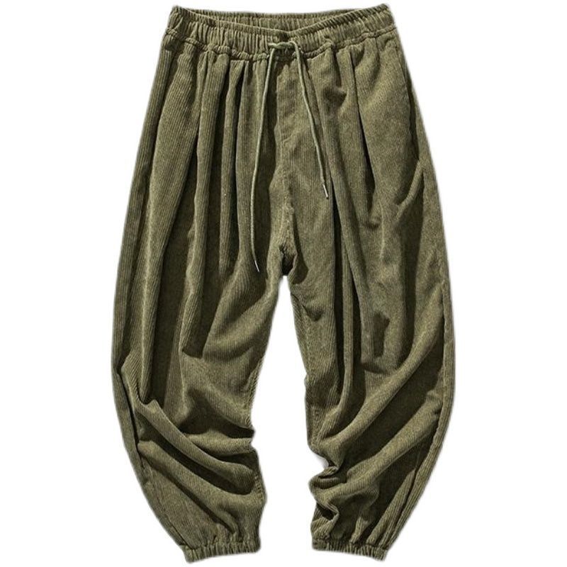 Wide-Wale Corduroy-Look Trousers