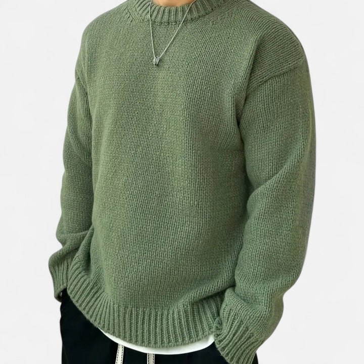 Men’s Wool-woven-knit Crew Neck Jumper