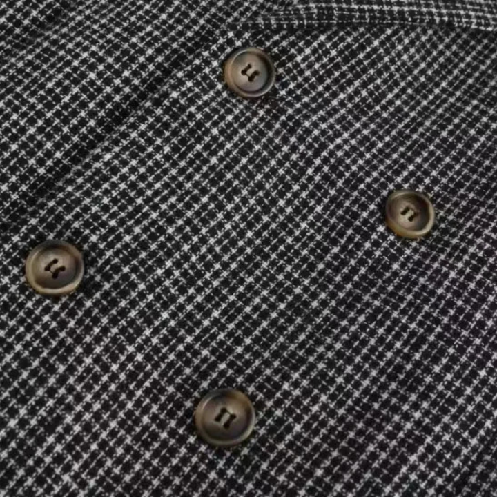Double Breasted Houndstooth Blazer