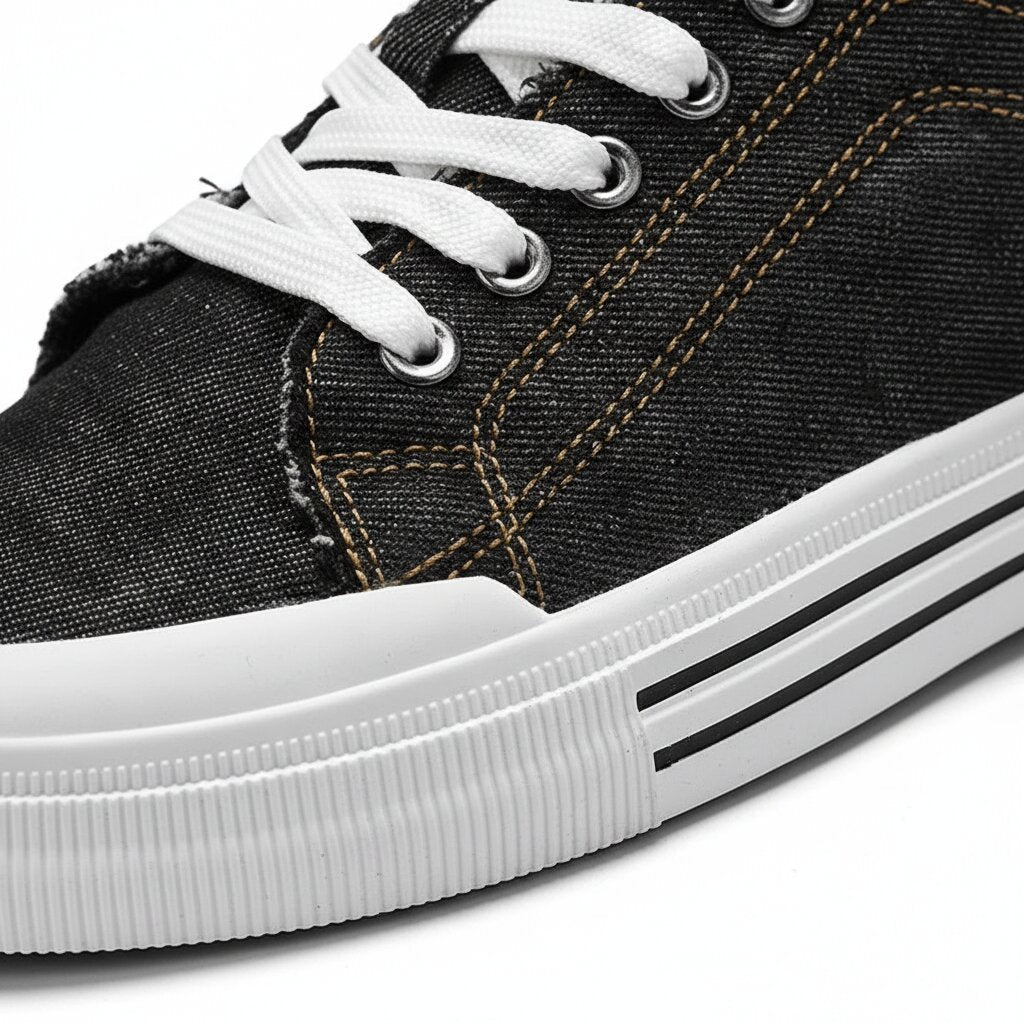 Denim-Look Low-Top Sneakers