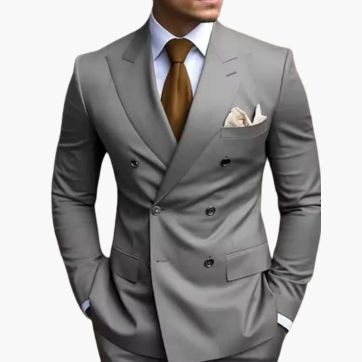 Double-Breasted Suit and Slim Trouser Set