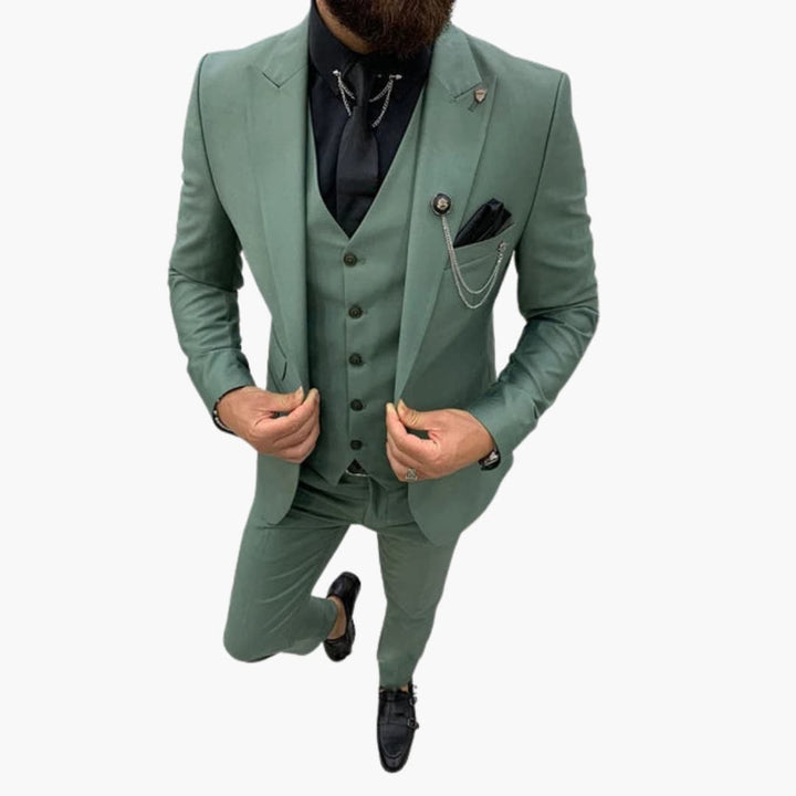 Slim Fit Three-Piece Suit Set