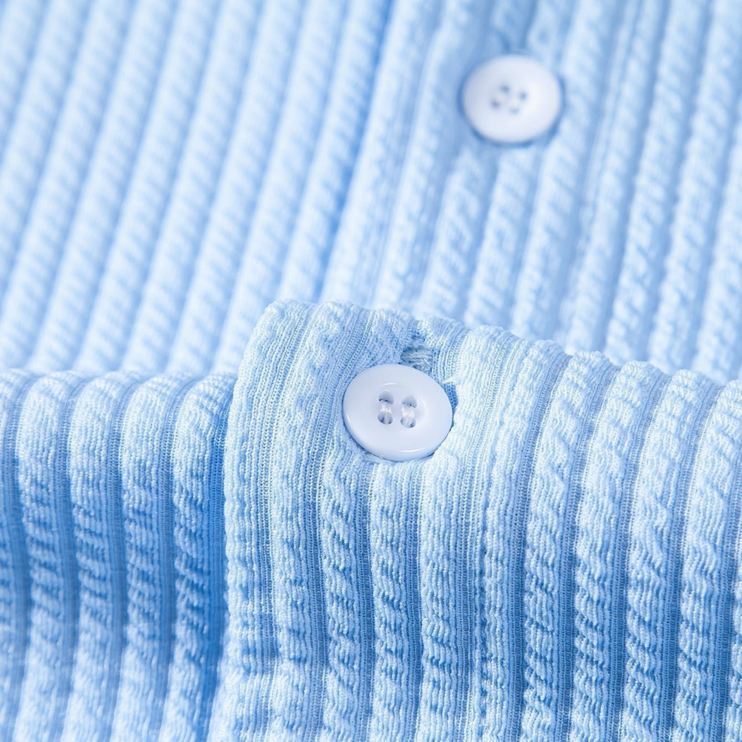Textured Stand Collar Shirt