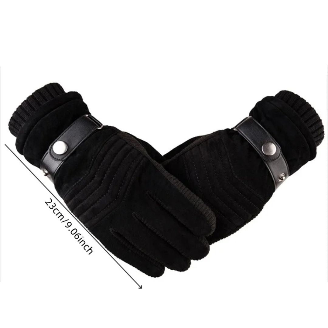 Touchscreen Winter Gloves with Leather-Look Strap
